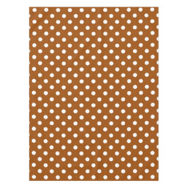 Brown White Polka Dots Design Tischdecke