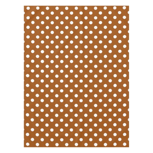 Brown White Polka Dots Design Tischdecke (Vorderseite)
