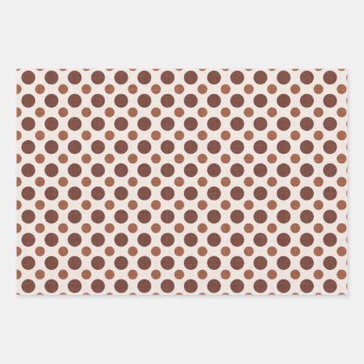 BROWN & WHITE POLKA DOTS & PLAIDS GESCHENKPAPIER SET (Vorderseite 3)