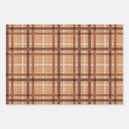 BROWN & WHITE POLKA DOTS & PLAIDS GESCHENKPAPIER SET (Vorderseite 2)