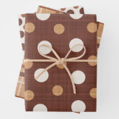 BROWN & WHITE POLKA DOTS & PLAIDS GESCHENKPAPIER SET (Beispiel)