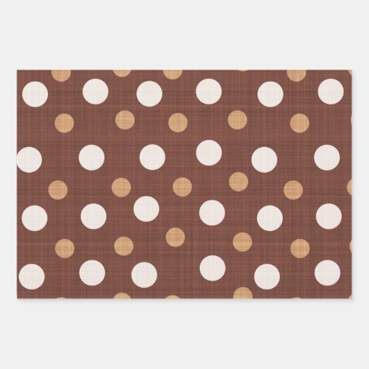 BROWN & WHITE POLKA DOTS & PLAIDS GESCHENKPAPIER SET (Vorderseite)