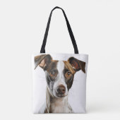 BROWN & WHITE SCHÖNE GREYHOUND HUND TASCHE (Rückseite)