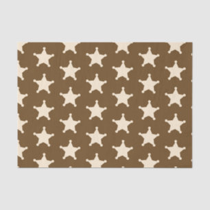 Brown White Sheriff Cowboy Stars Rustic Farmer Seidenpapier