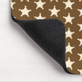 Brown White Sheriff Cowboy Stars Rustikaler Bauer Mousepad (Ecke)