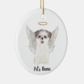 Brown & White Shih Tzu Beileid Memorial Keramik Ornament (Rechts)