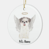 Brown & White Shih Tzu Beileid Memorial Keramik Ornament (Links)