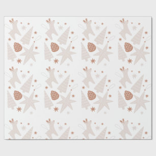 Brown White Simple Christmas Geschenkpapier
