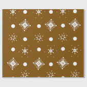 Brown White Snowflakes Pattern Geschenkpapier (Flach)