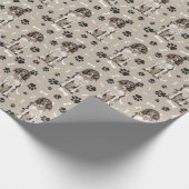 Brown White Springer Spaniel Dog Paw Prints Geschenkpapier (Ecke)