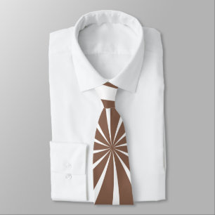 Brown & White Sunray Pattern Neck Tie Krawatte