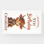 Brown White Sweet Funny Cow Banner (Horizontal)