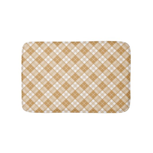 Brown White Tartan Muster yxm0uat9 Badematte (Vorderseite)