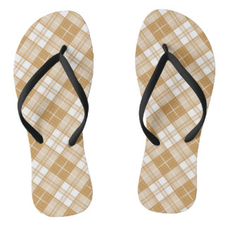 Brown White Tartan Muster yxm0uat9 Badesandalen