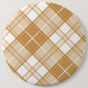 Brown White Tartan Muster yxm0uat9 Button