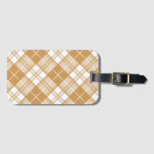 Brown White Tartan Muster yxm0uat9 Gepäckanhänger