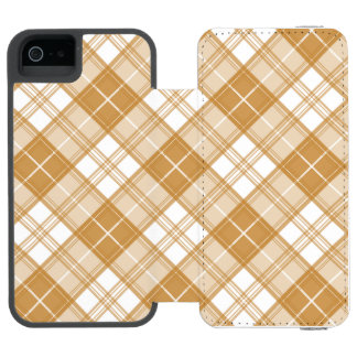 Brown White Tartan Muster yxm0uat9 Incipio Watson™ iPhone 5 Geldbörsen Hülle