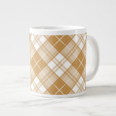 Brown White Tartan Muster yxm0uat9 Jumbo-Tasse (Vorderseite Rechts)