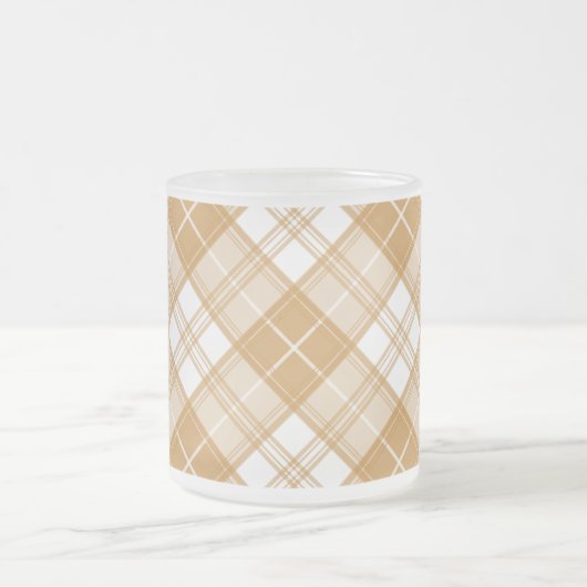 Brown White Tartan Muster yxm0uat9 Mattglastasse (Mittel)