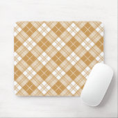 Brown White Tartan Muster yxm0uat9 Mousepad (Mit Mouse)