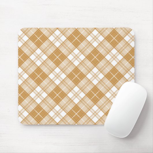 Brown White Tartan Muster yxm0uat9 Mousepad (Mit Mouse)
