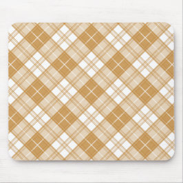 Brown White Tartan Muster yxm0uat9 Mousepad