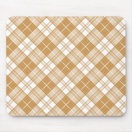 Brown White Tartan Muster yxm0uat9 Mousepad (Vorne)