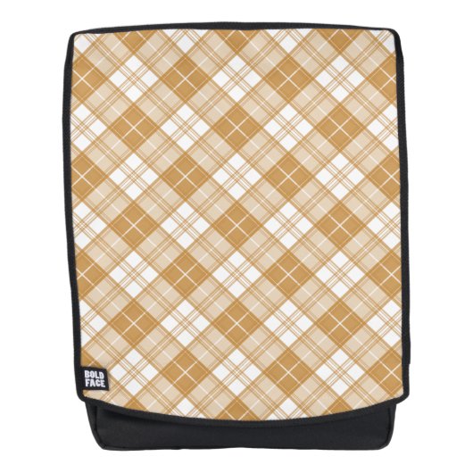 Brown White Tartan Muster yxm0uat9 Rucksack (Vorderseite)