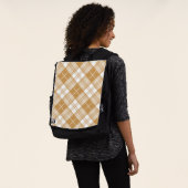 Brown White Tartan Muster yxm0uat9 Rucksack (Ausgewaschen)