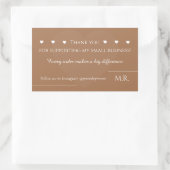 Brown & White Thank You Sticker for Small Business (Tasche)