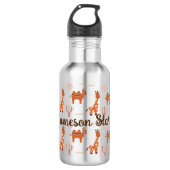 Brown White Toy Animal Cactus Camel Llama Edelstahlflasche (Vorderseite)