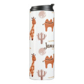 Brown White Toy Animal Cactus Camel Llama Thermosbecher (Nach links gedreht)