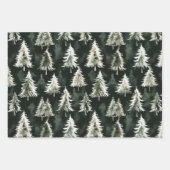 Brown White Winter Snowflakes Weihnachten Geschenkpapier Set (Vorderseite 2)