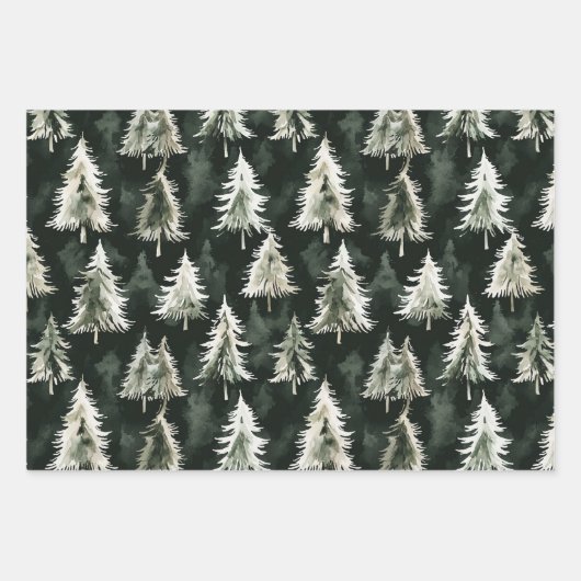 Brown White Winter Snowflakes Weihnachten Geschenkpapier Set (Vorderseite 2)