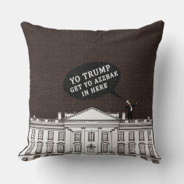 Brown White Yo Trump kommt zurück zum Whitehouse Kissen