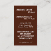 Brown White Zebra Print Pattern Business Card Visitenkarte (Rückseite)