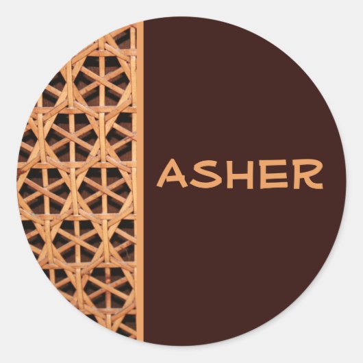 Brown Wicker Stars Sticker (Vorderseite)