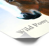 Brown Wild Pony Wassercolor Malerei Fotodruck (Ecke)