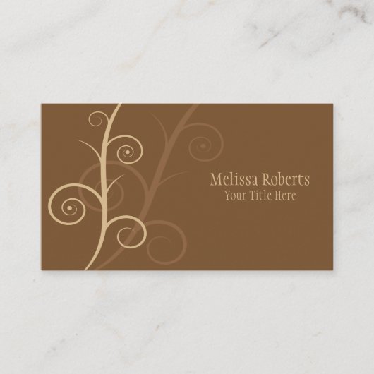 Brown Wirbel Business Card Visitenkarte (Vorderseite)