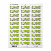 Brown Wirbel Damask Green Rücksendeadressen-Aufkle (Vorne)