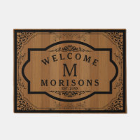 Brown Wood Boards Black Vintage Swirly Frame