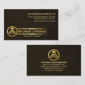 Brown Wood Chauffeur Gold Lines Visitenkarte (Vorne/Hinten)