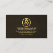 Brown Wood Chauffeur Gold Lines Visitenkarte (Rückseite)