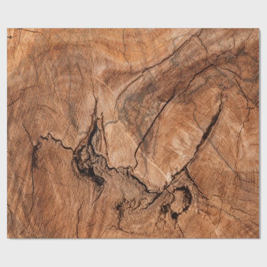 Brown Wood Geschenkpapier (Flach)