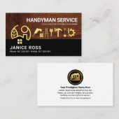 Brown Wood Gold Zuhause Handyman Tools Visitenkarte (Vorne/Hinten)