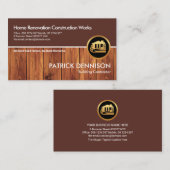 Brown Wood Grain Layers Construction Handyman Visitenkarte (Vorne/Hinten)