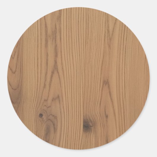 Brown Wood Grain Runder Aufkleber (Vorderseite)
