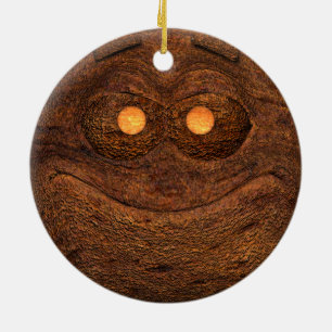Brown Wood Keramik Ornament