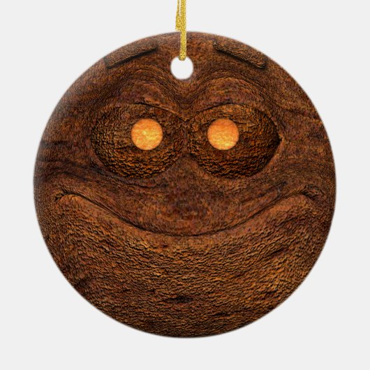 Brown Wood Keramik Ornament (Hinten)