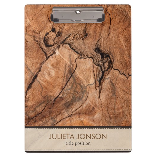 Brown Wood Look Klemmbrett (Vorderseite)